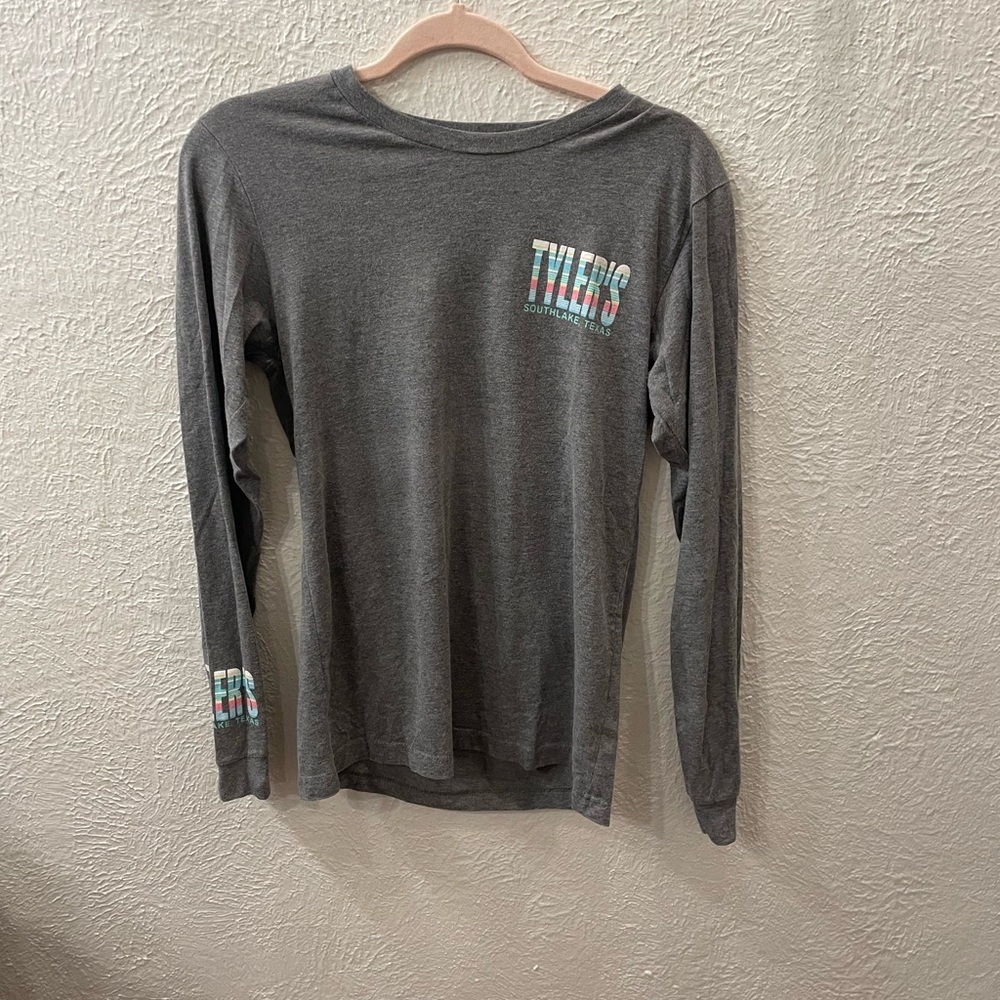 Gray Long Sleeve Shirt with Graphic Text